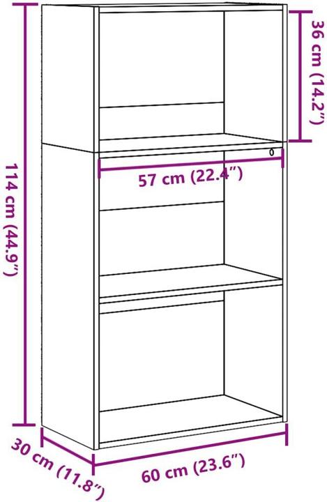 Immagine prodotto VidaXL Bücherregal Standregal Büroregal Aktenregal Aufbewahrungsregal Schwarz (60 x 30 x 114 cm)