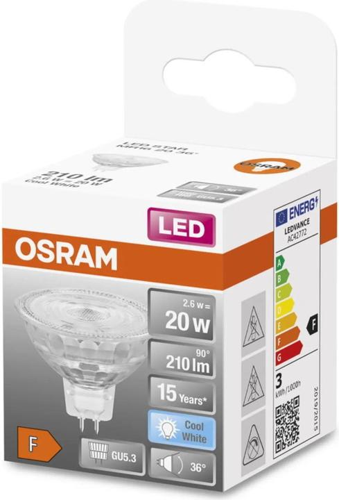 Actual product image Osram Led Star Mr16 (GU5.3, 2.60 W, 210 lm, 1 x, F)