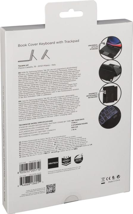 Produktbild Samsung Tucano Book Cover Keyboard with Trackpad (DE, Galaxy Tab S6 Lite)
