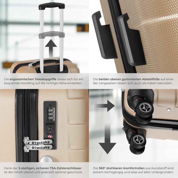 Actual product image tectake Trolley Set 3 pcs. (98 l, L (90 - 115l))