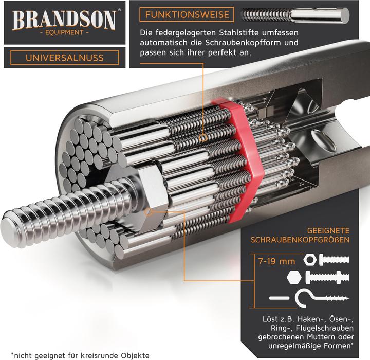 Image du produit Brandson Clé à douille, Clé universelle, Adaptateur de douille multifonctions Bit, Noix universelle 7-19mm +