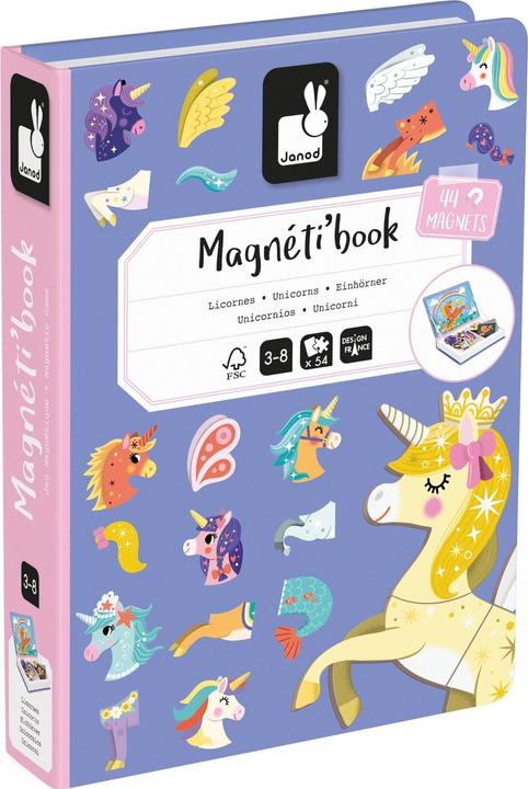 Janod Magnetic book unicorn (German, French, Italian, English)