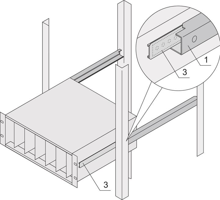 Produktbild Schroff C-Profil als Gleitschiene für Schrankmontage - C-PROFIL 900T EURORACK 2S
