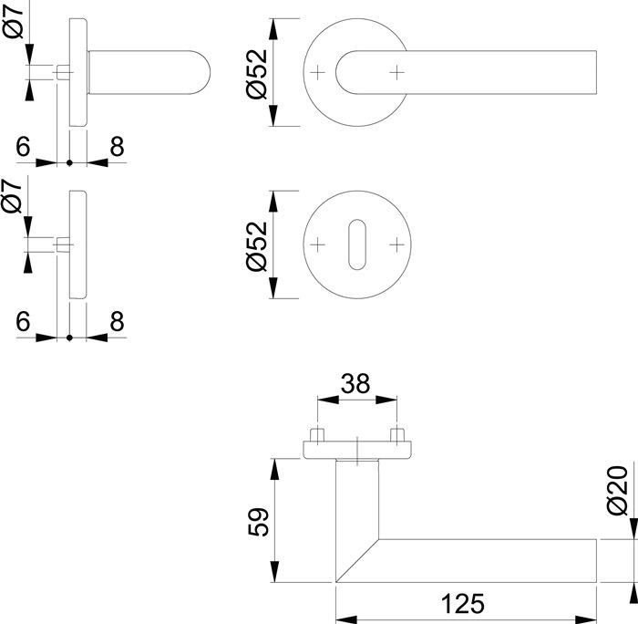Actual product image Hoppe Escutcheon set (Door set)