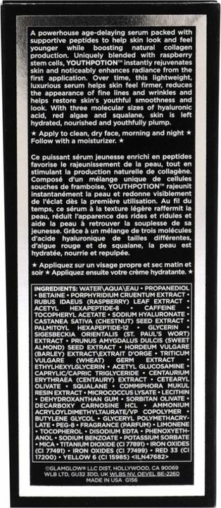 Valori nutrizionali e ingredienti Glamglow Cura della pelle - YOUTHPOTION Rejuvenating Peptide Serum (30 ml)