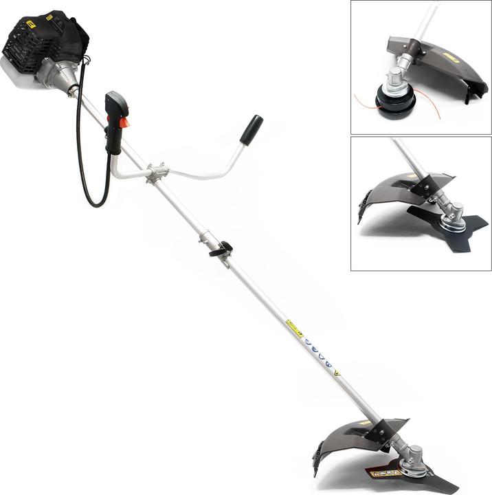 Actual product image Wiltec 2in1 petrol grass trimmer 1.76 hp brush cutter Brush cutter Lawn trimmer (Trim line, Metal cutting blade)