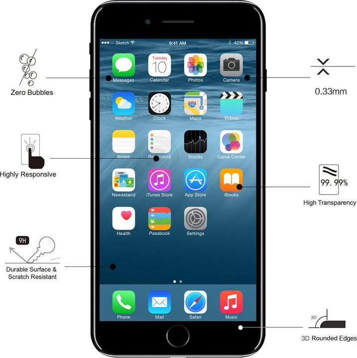 Produktbild Eiger Mountain Glass Clear Edge (1 Stück, Apple iPhone 6s, Apple iPhone 8, Apple iPhone 7, Apple iPhone 6, Apple iPhone SE (2nd Gen))