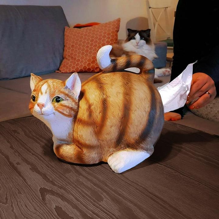 Mikamax Cat Tissue Holder - Cat Paper Holder - Tissue Box - 30 x 23 x 23 cm - Cat Lover Gad