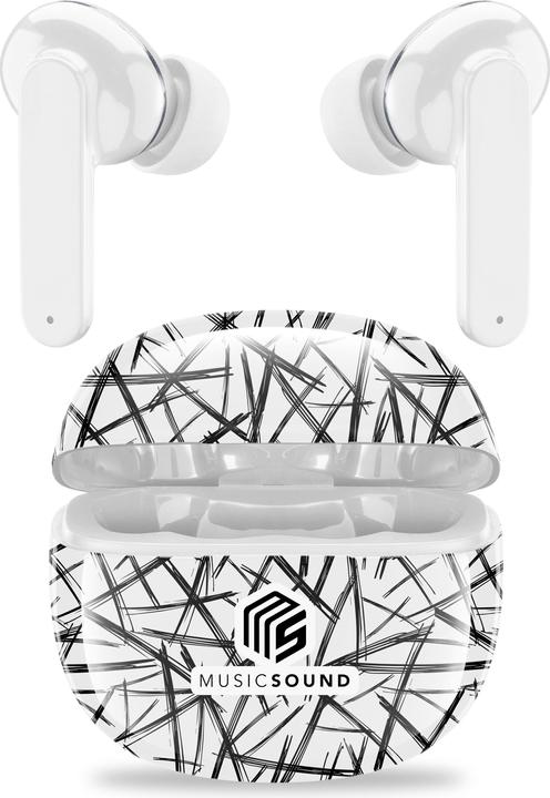 Immagine prodotto Cellularline Musica & Suono Auricolari Bluetooth Linee Fantasia Bianco (5 h, Senza fili)