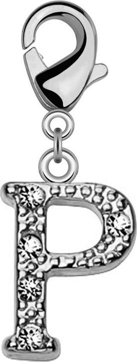 Actual product image Star Piercing Pendant with crystal letter P (Brass)