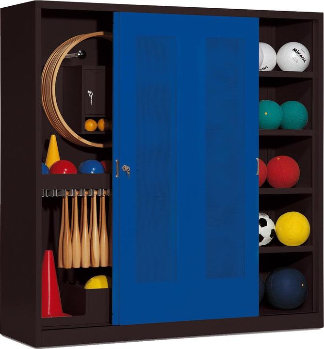 Produktbild C+P Sportgeräteschrank (HxBxT: 195x190x60 cm, mit Lochblech-Schiebetüren, Typ 5)