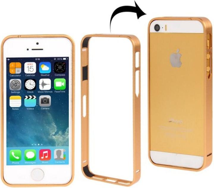 Produktbild König Design Schutzhülle Aluminium Bumper für Handy Apple iPhone 5 & 5S orange (Apple iPhone 5)