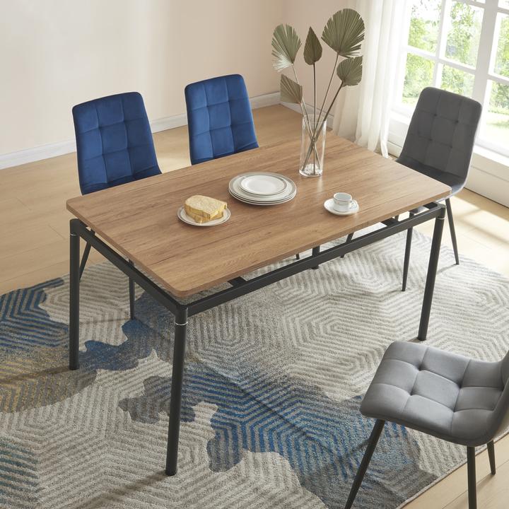 Image du produit En.Casa Table de salle à manger Hemnes pour 6 personnes 140x80 cm aspect chêne (140 x 80 x 75 cm)