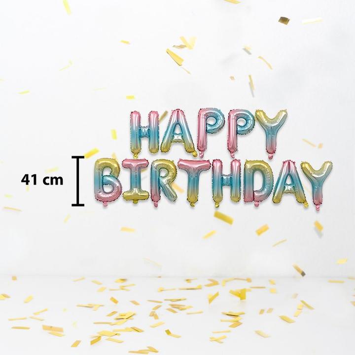 Actual product image Hermex Happy birthday letter balloon