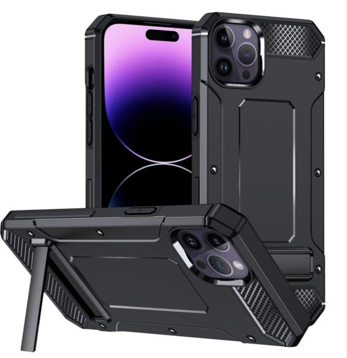 Immagine prodotto Techsuit - Hybrid Armor Kickstand - iPhone 14 Pro Max - Black (Apple iPhone 14 Pro Max)
