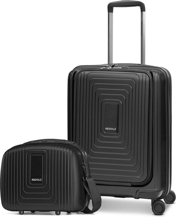 Immagine prodotto Redolz Essentials 14 Bundle Trolley da cabina con piega elastica e scomparto per laptop + beauty case 2 (59 l, M (50 - 90l))