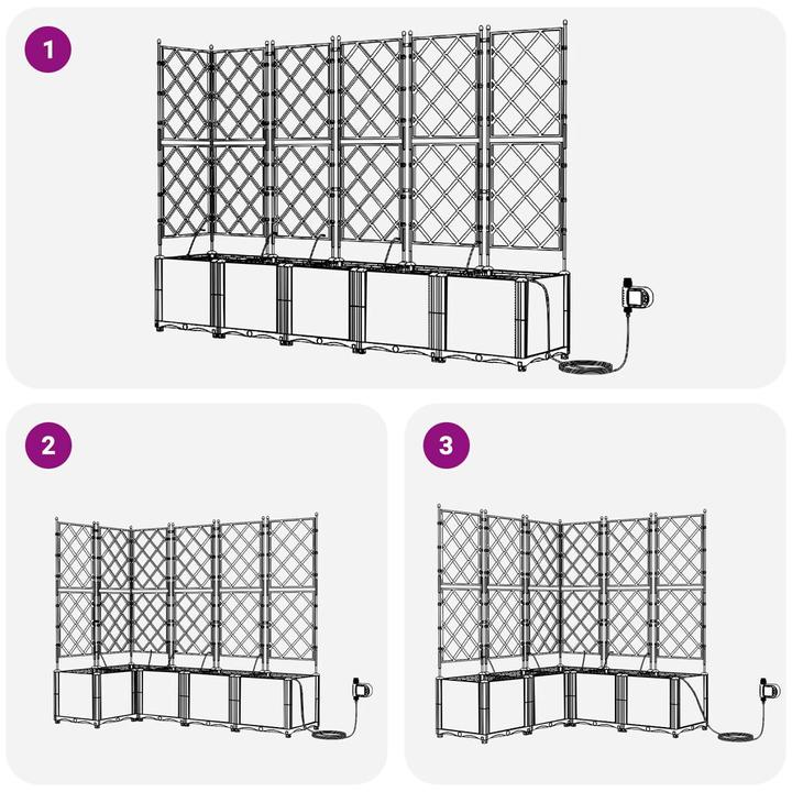 Image du produit VidaXL Planteuse de jardin avec système d'irrigation 5 pièces Gris