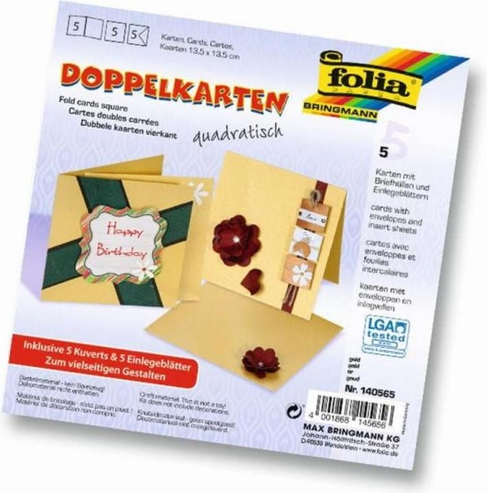 Produktbild Folia Doppelkarten quadratisch 220 g/m2 (5 Stk.)