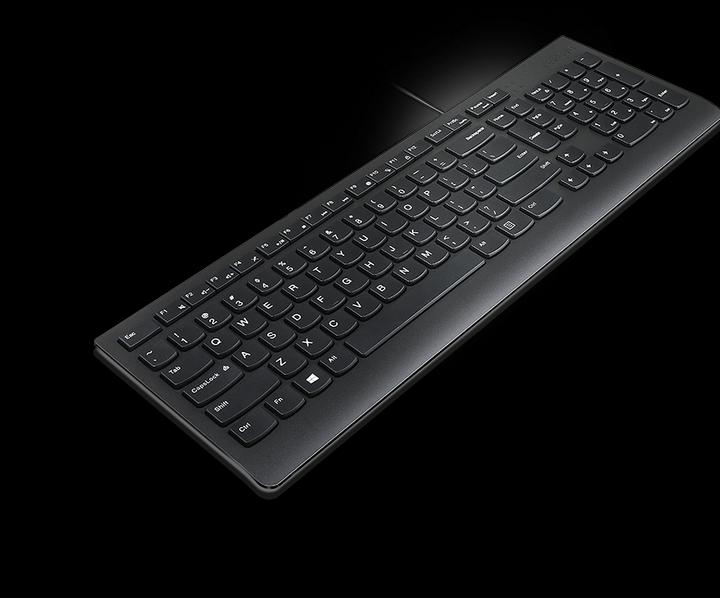 Actual product image Lenovo Essential with cord - US Euro Black (US, Cable)