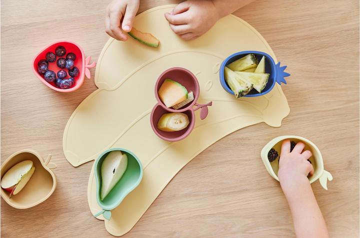 Immagine prodotto Oyoy Ciotola per bambini Ananas e Mela 2 pezzi, Blu/Marrone