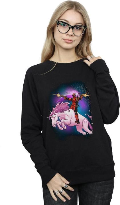 Actual product image Womens/Ladies Deadpool Space Unicorn Boyfriend Fit Sweatshirt (S)