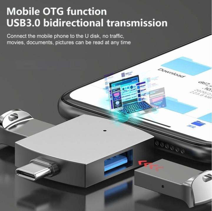 Produktbild PowerGuard 2-in-1 OTG USB-C Lightning to Dual USB 3.0 Adapter (USB Typ C, Lightning)