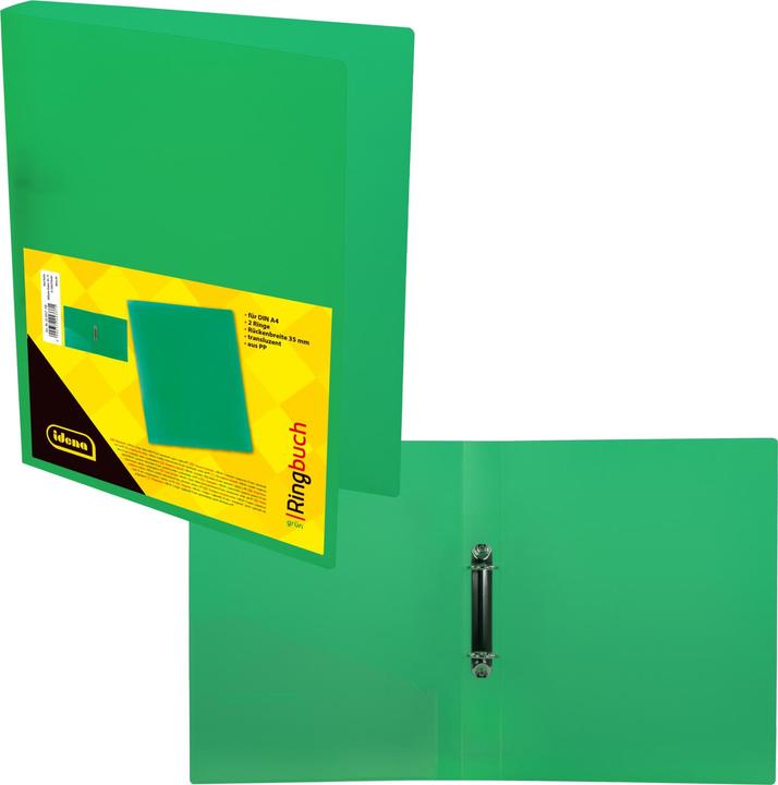 Immagine prodotto Idena Raccoglitore ad anelli A4 PP verde 35mm 2 anelli (A4, 35 mm, 1 Pezzo/i)