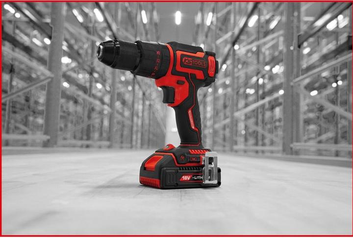 Produktbild KS Tools eMONSTER Brushless-Akku-Schlag-Bohr-Schrauber-Satz, 4-tlg | 18 Volt, 2 Akkus und Ladegerät (Akkubetrieb)
