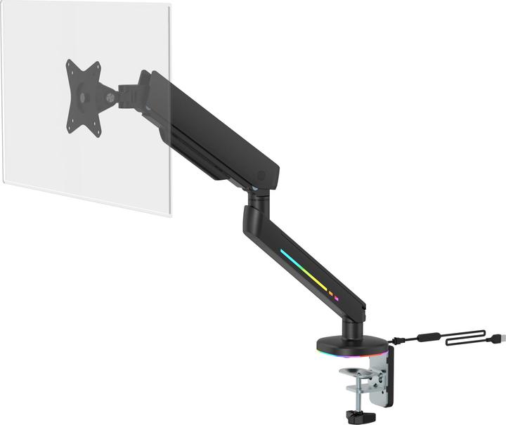 Actual product image Deltaco Gaming RGB - Single Arm Monitor Mounts (Table, 32")