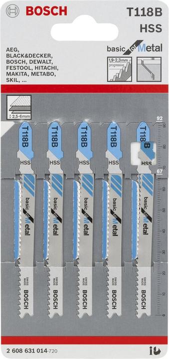 Image du produit Bosch Professional Zubehör T 118 B de base pour le métal