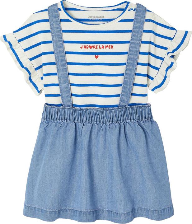 Produktbild Vertbaudet Mädchen Baby-Set: T-Shirt & Trägerrock (74)