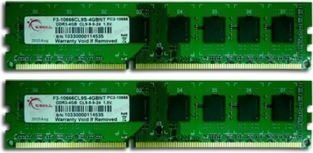 Produktbild G.Skill Value (2 x 4GB, 1333 MHz, DDR3-RAM, DIMM)