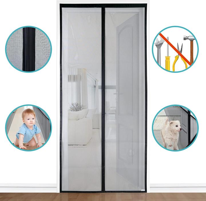 Produktbild Apalus Magnet Fliegengitter Tür (90 x 200 cm)