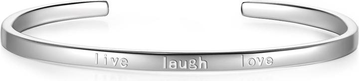 Glanzstücke München Damen live laugh love Sterling Silber silber 17,0 cm, flexibel einstellbar - 9356 (17 cm, Sterling Silber)