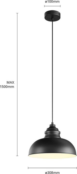 Actual product image Lindby Cliona pendant light Matt Black (E27)