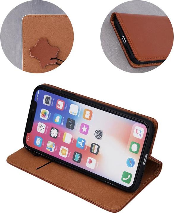 Actual product image OEM Genuine Leather Smart Pro for Samsung Galaxy A36 5G brown