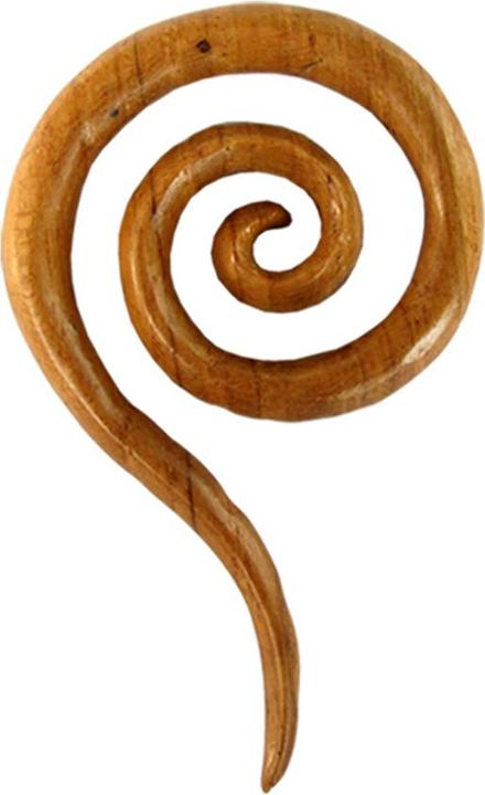 Actual product image Star Piercing Ohrgewicht Spiralentropfen aus Teakholz (without brass, Organic)