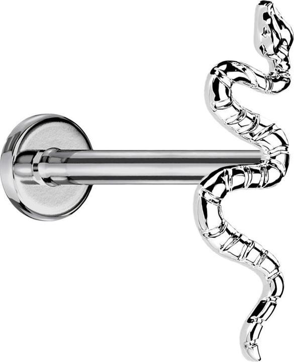 Produktbild Star Piercing Micro Threadless Labret silber Schlange silber (Titan G23, ohne Messing)