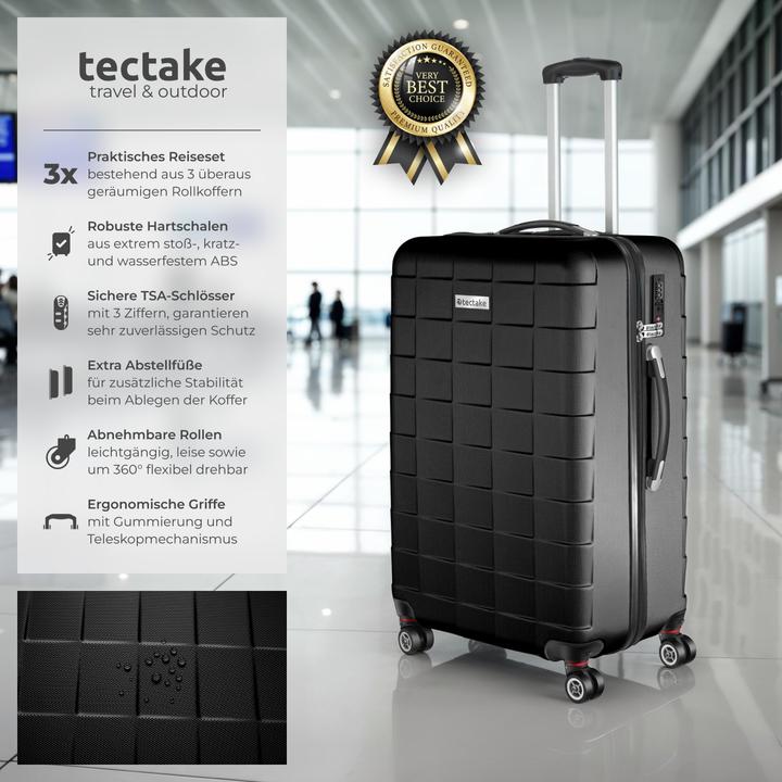 Image du produit tectake Jeu de 3 trolleys (98 l, M (50 - 90l), L (90 - 115l))