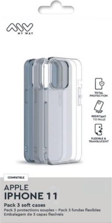 Immagine prodotto My Way Myway Pack 3 Coques Souples Transparentes Iphone 11/Xr (Apple iPhone 11)