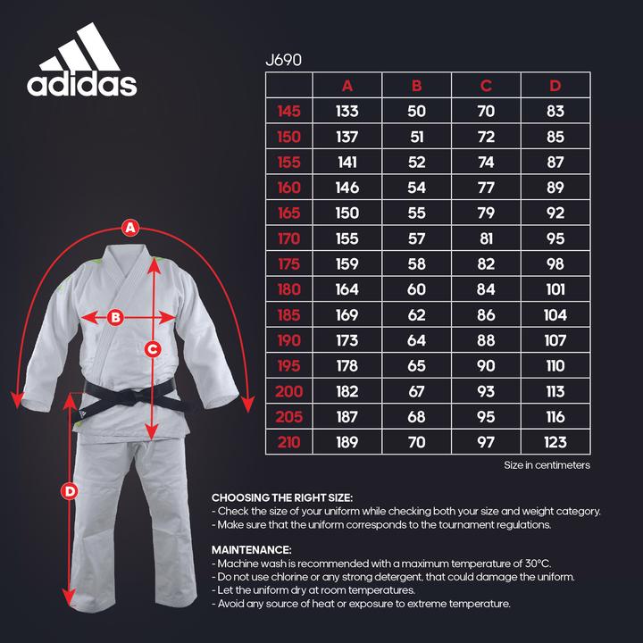 Produktbild adidas Judo-Anzug "Contest" weiss/silberne Streifen, J650 (170)
