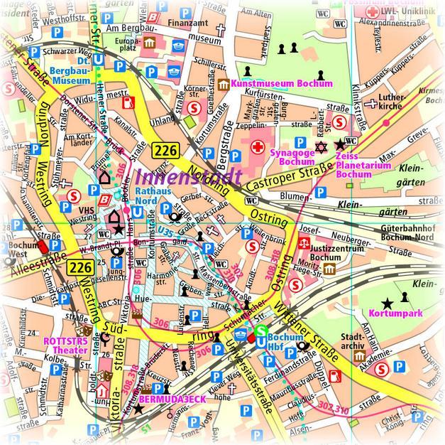 Actual product image PublicPress City Map Bochum