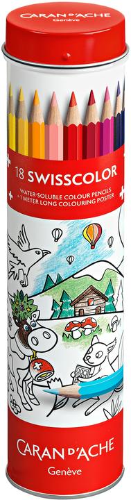 Actual product image Caran d'Ache Swisscolor Metalldose Farbstifte (Multicoloured, 18 x)