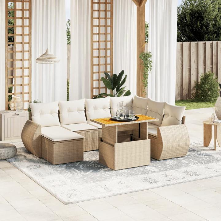 Produktbild VidaXL Gartenmöbel Sofa Garnitur Gartengarnitur Garten Sitzgruppe 8-tlg. Beige