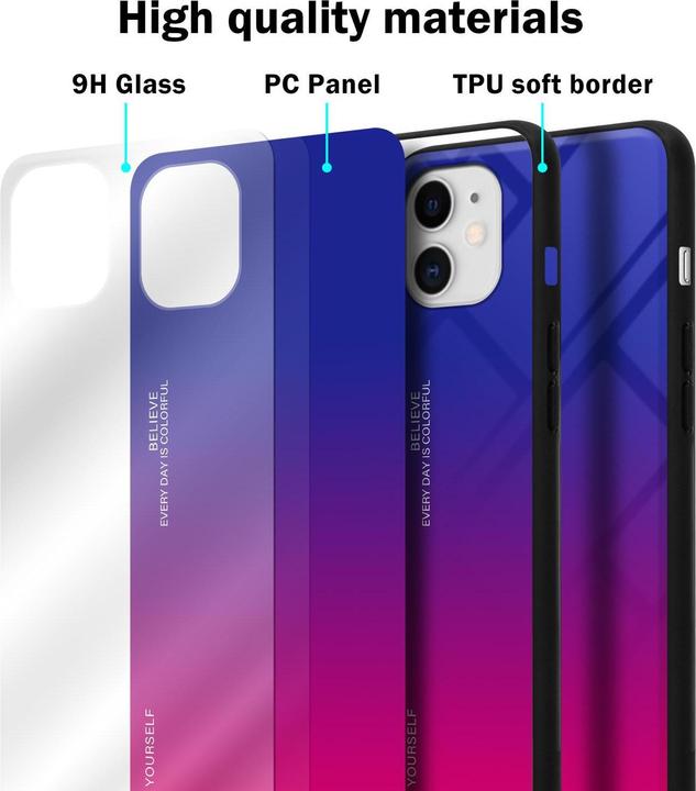 Actual product image Cadorabo TPU 2 colors glass cover (Apple iPhone 11)