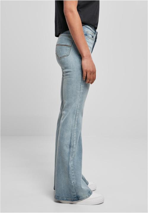 Actual product image Urban Classics Ladies High Waist Flared Denim Pants (32)