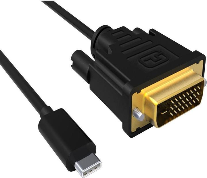 Actual product image USB Type C to DVI male conversion cable 4K/30Hz, 2 meter USB3.1 CM -DVI 4K/30HZ 2M (2 m, DVI)