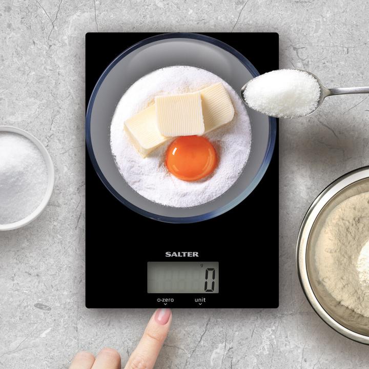 Actual product image Salter 1170 BKDR Ultra Slim Glass Digital Kitchen Scale - Black