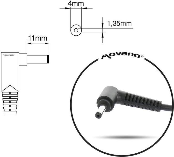Actual product image Mitsu notebook charger 19v 2.1a 2.5x0.7 - asus (65 W)