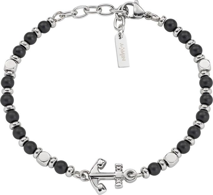 Immagine prodotto Amen Bracciale Anchor in acciaio e onice (Acciaio inossidabile)